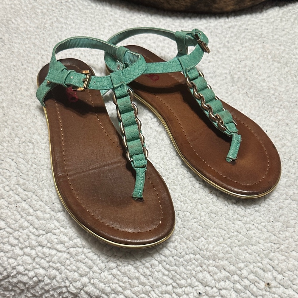 BONGO Turquoise and Brown Sandals